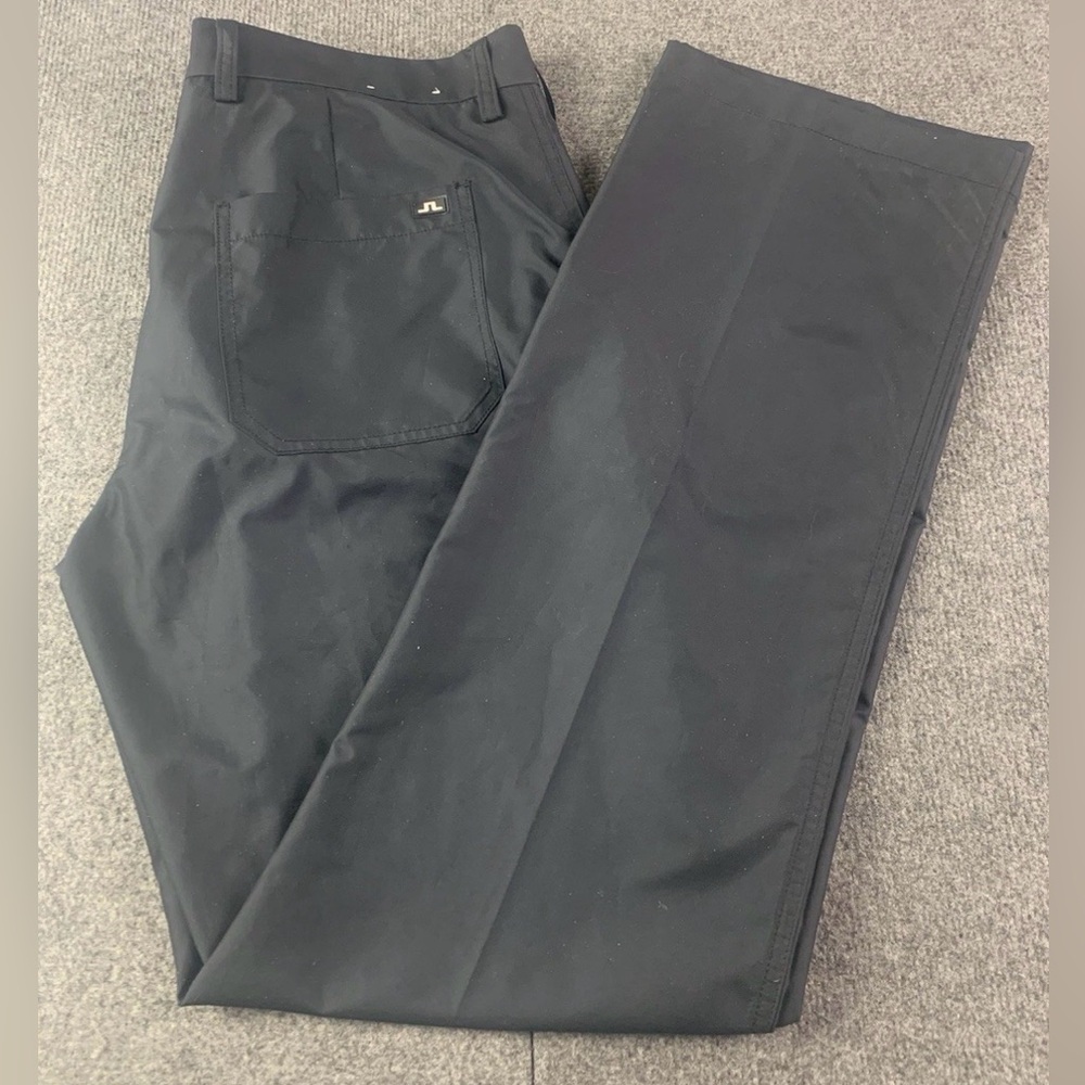 J Lindeberg Regular Fit Mens Flat Front Golf Pants Size 34x34 Black